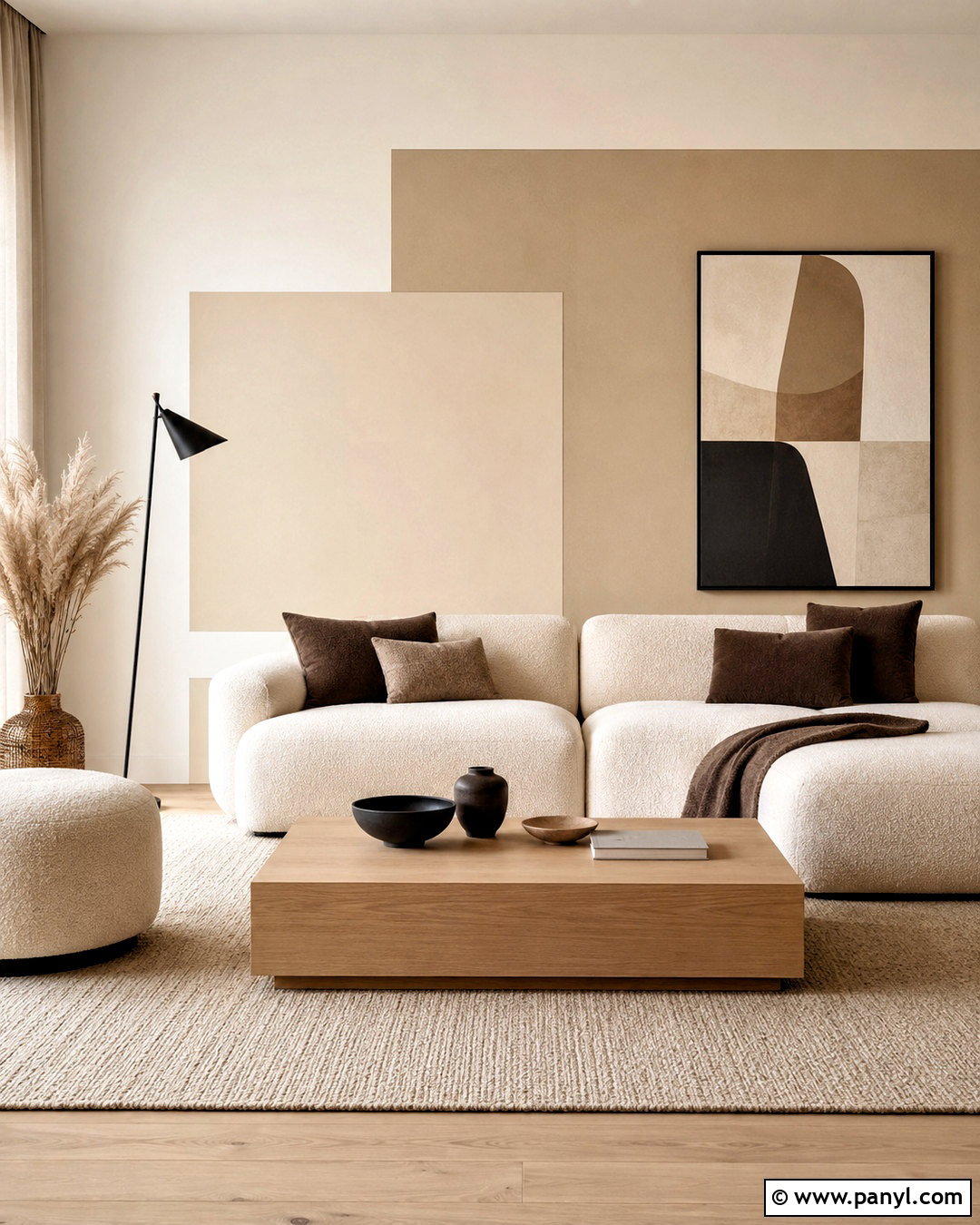 Beige Tonal Color Block Wall - 20 colour block walls