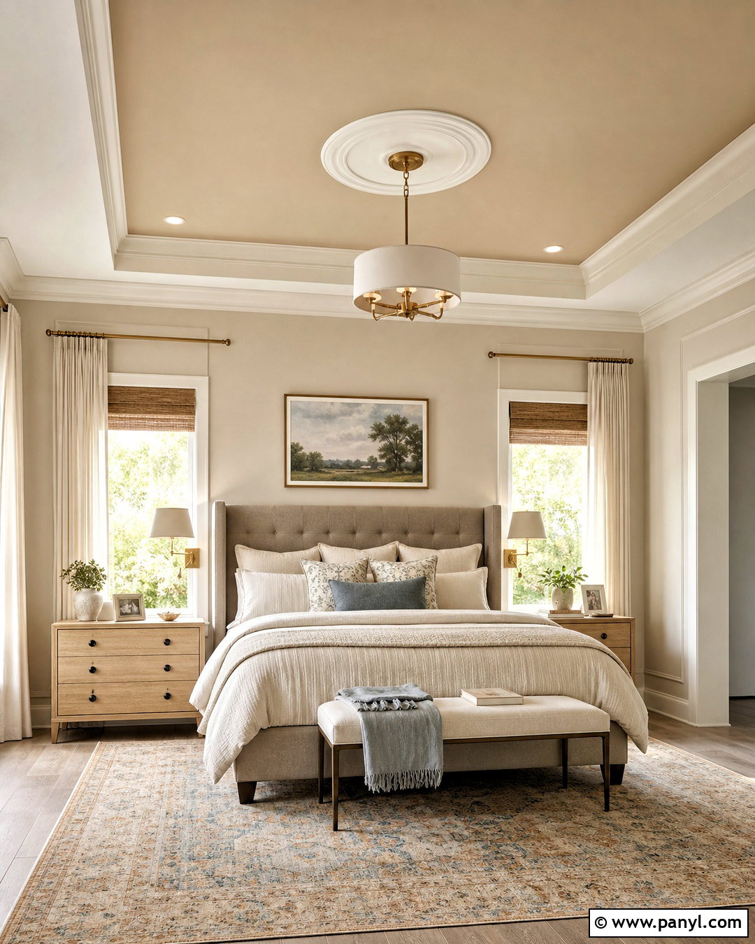 Beige Tray Ceiling Bedroom - 20 beige ceiling ideas