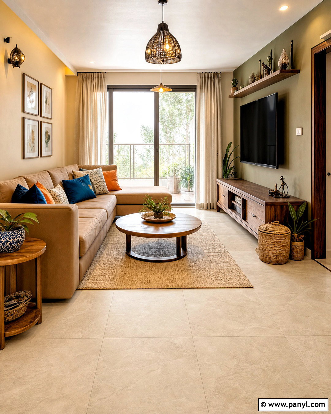 Beige Vitrified Living Room Floor Tiles - 20 tiles for living room floor indian ideas