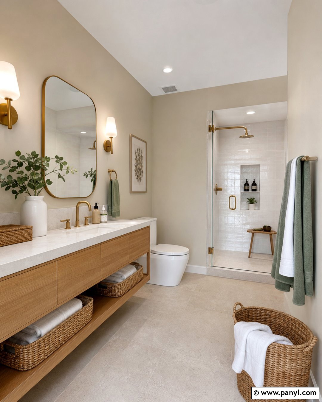 Beige Wall Bathroom - 35 beige colour wall ideas