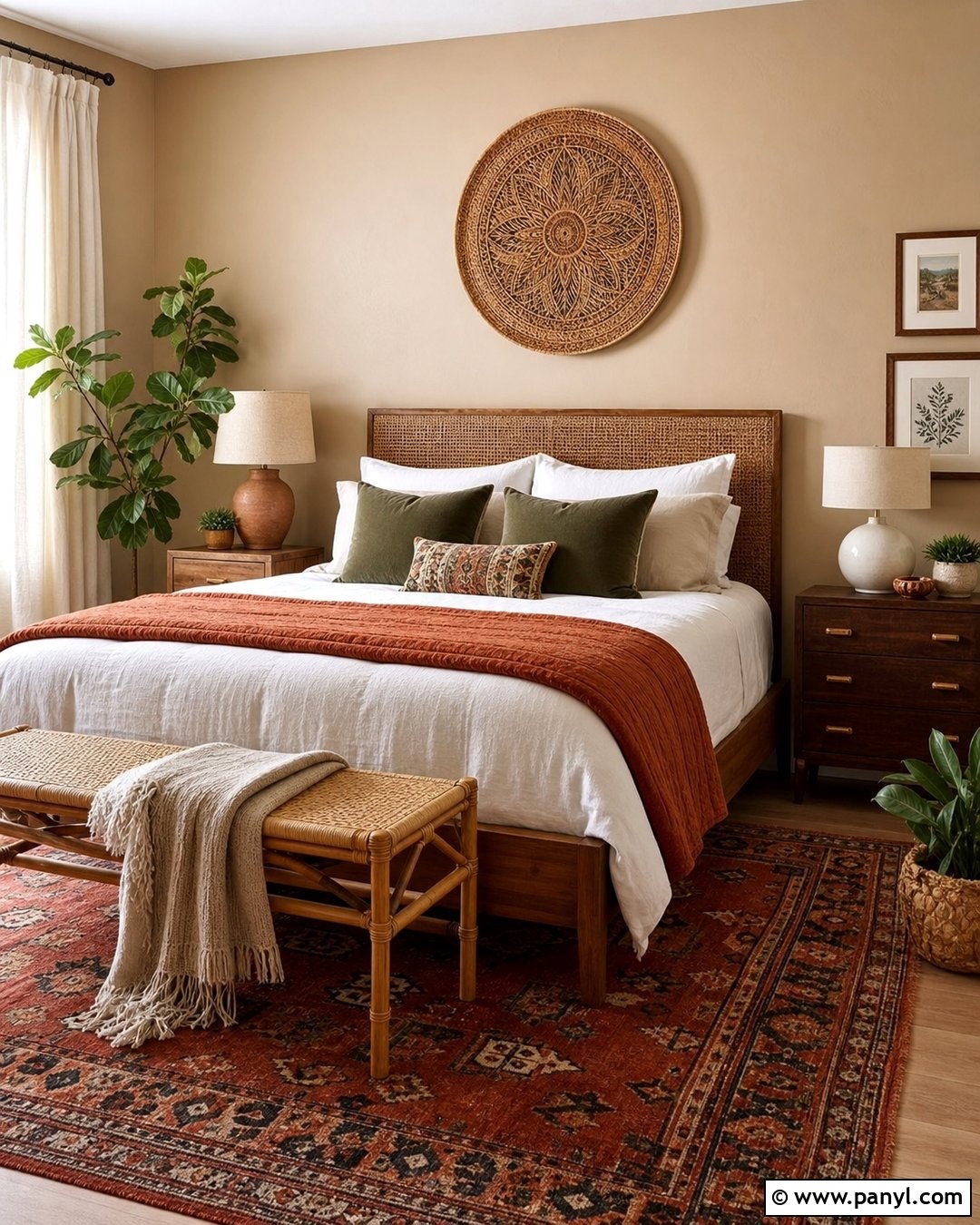 Beige Wall Boho Bedroom - 35 beige colour wall ideas