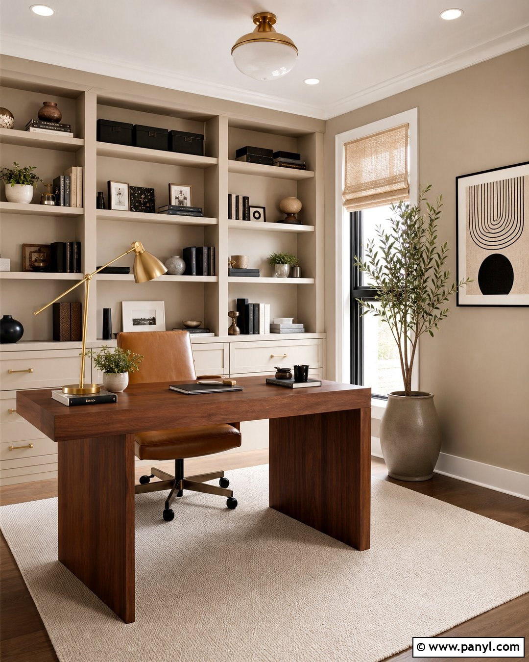 Beige Wall Home Office - 35 beige colour wall ideas