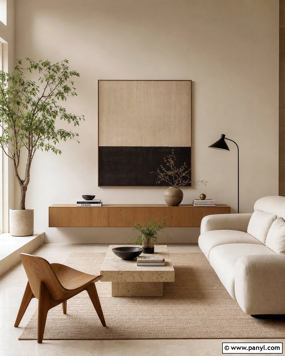 Beige Wall Minimalist Living Room - 35 beige colour wall ideas