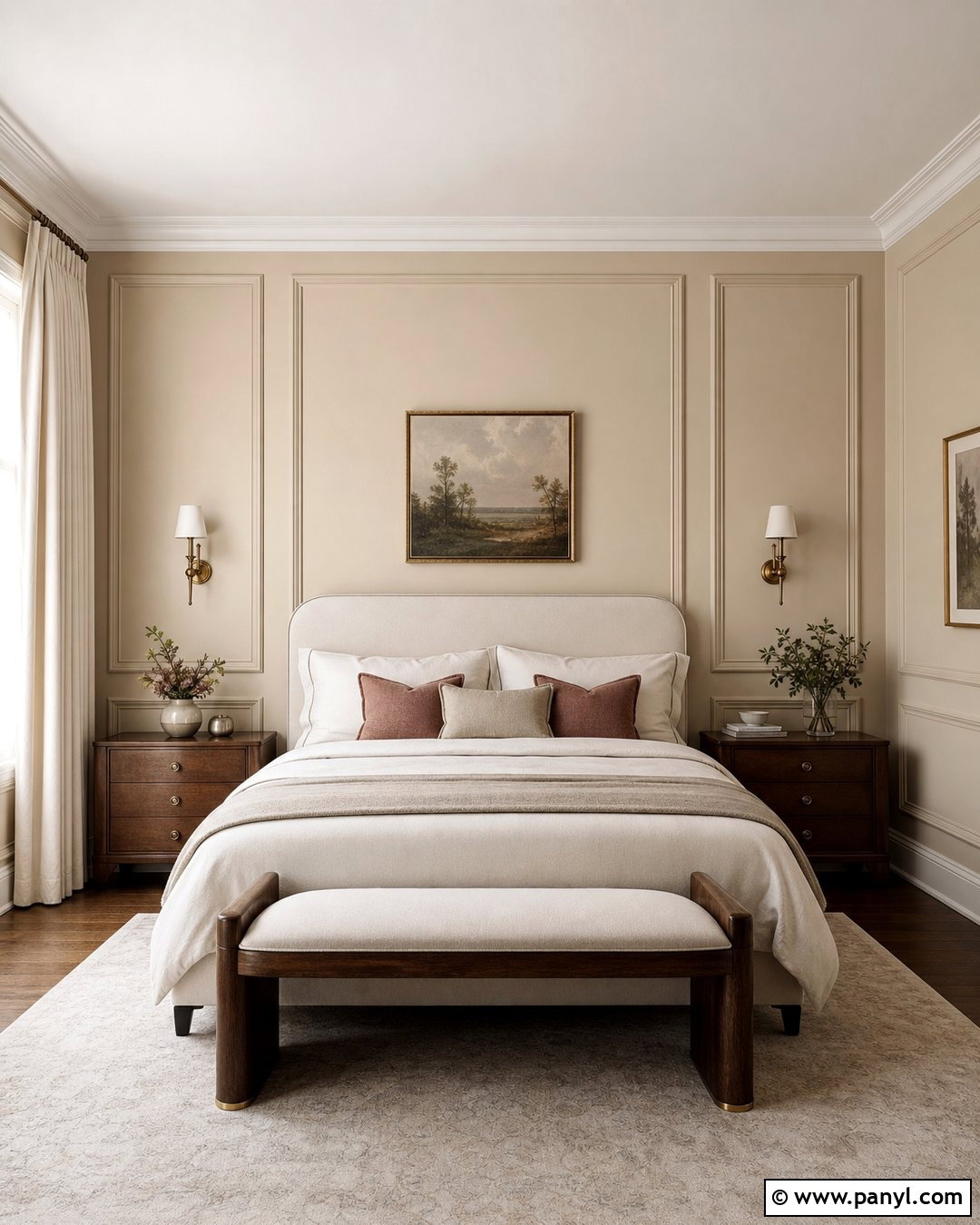 Beige Wall With Picture Frame Molding - 35 beige colour wall ideas