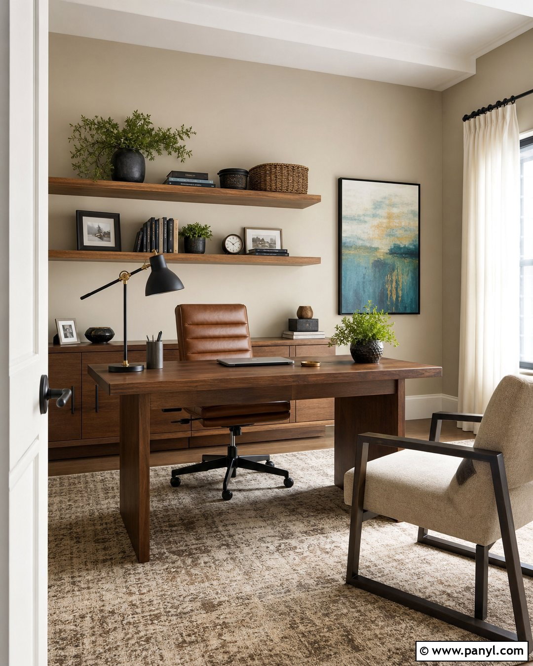 Beige Walls In Home Office - 50 beige walls