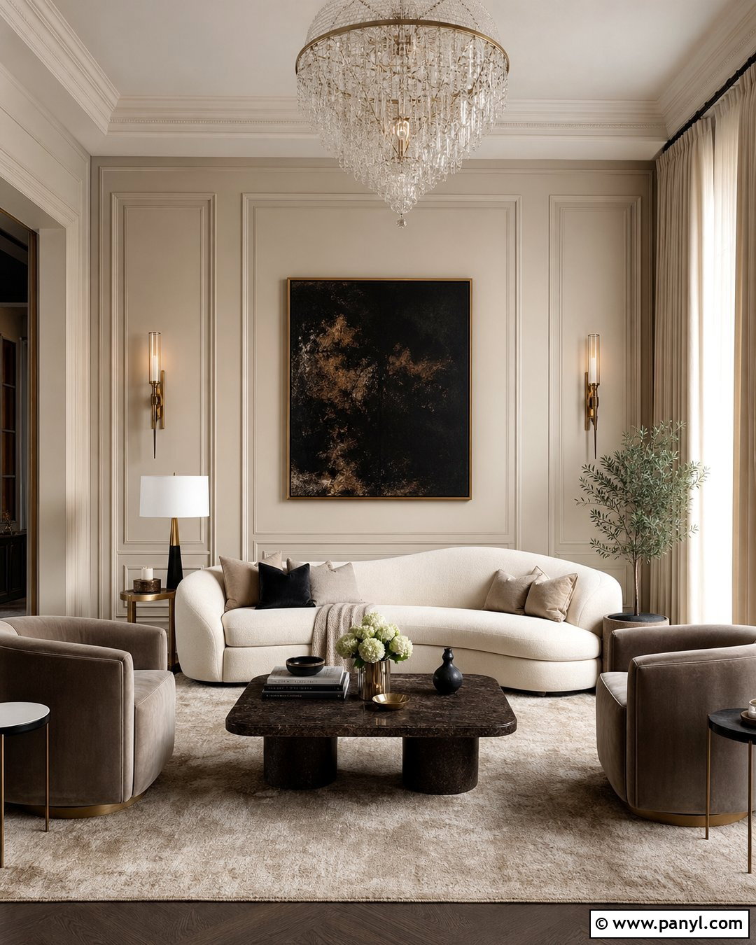 Beige Walls In Luxury Living Room - 50 beige wall ideas