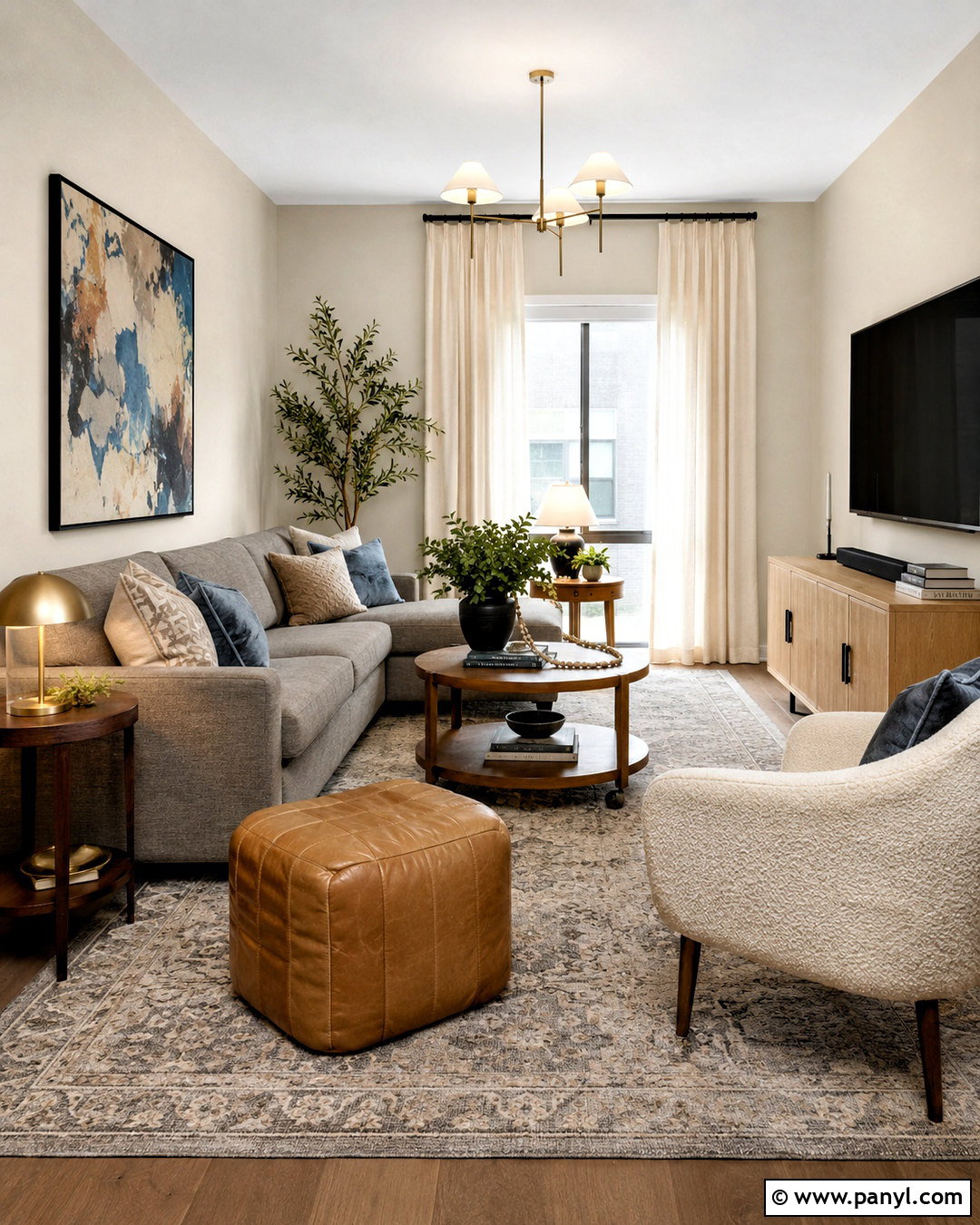 Beige Walls With A Gray Sofa - 20 beige walls living room decor ideas