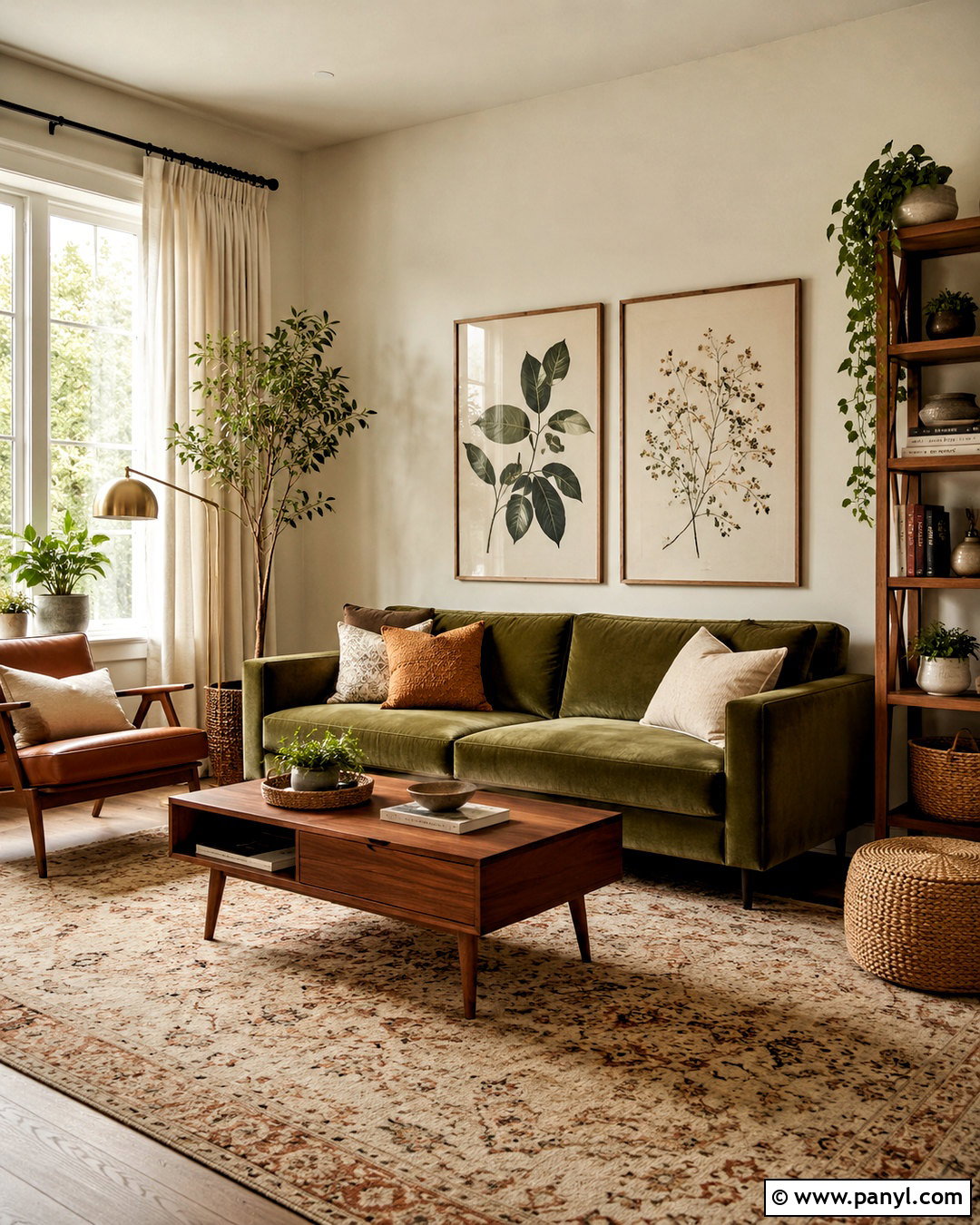 Beige Walls With An Olive Green Sofa - 20 beige walls living room decor ideas