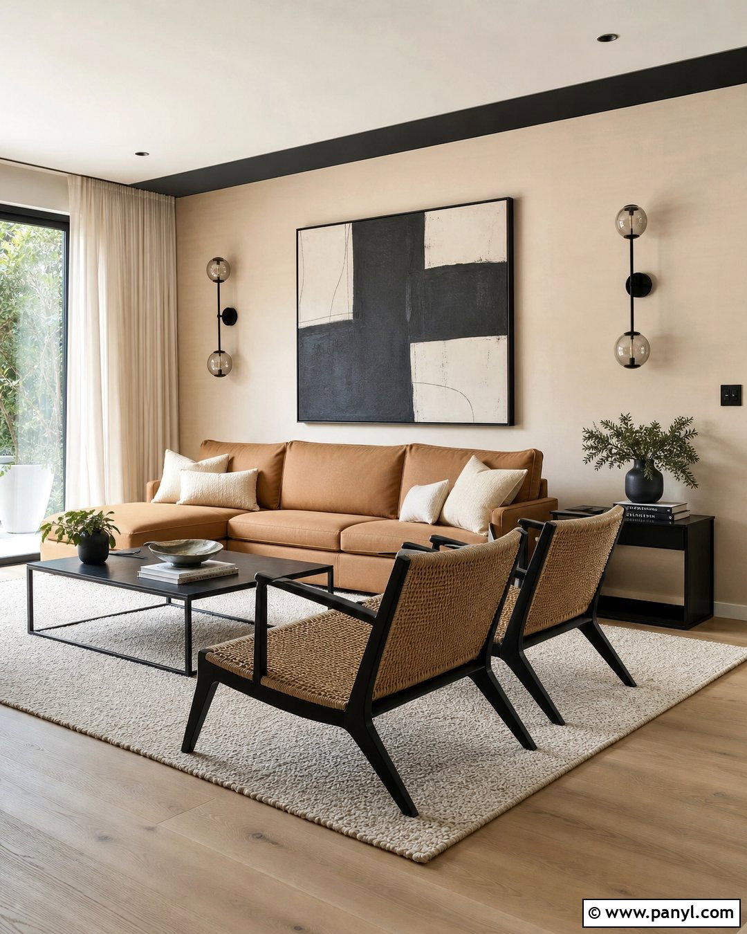 Beige Walls With Black Accents - 50 beige wall ideas