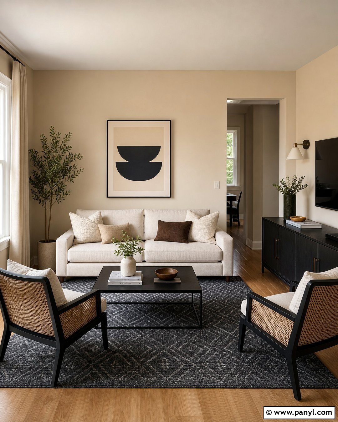 Beige Walls With Black Accents - 35 Beige Wall Colour Ideas