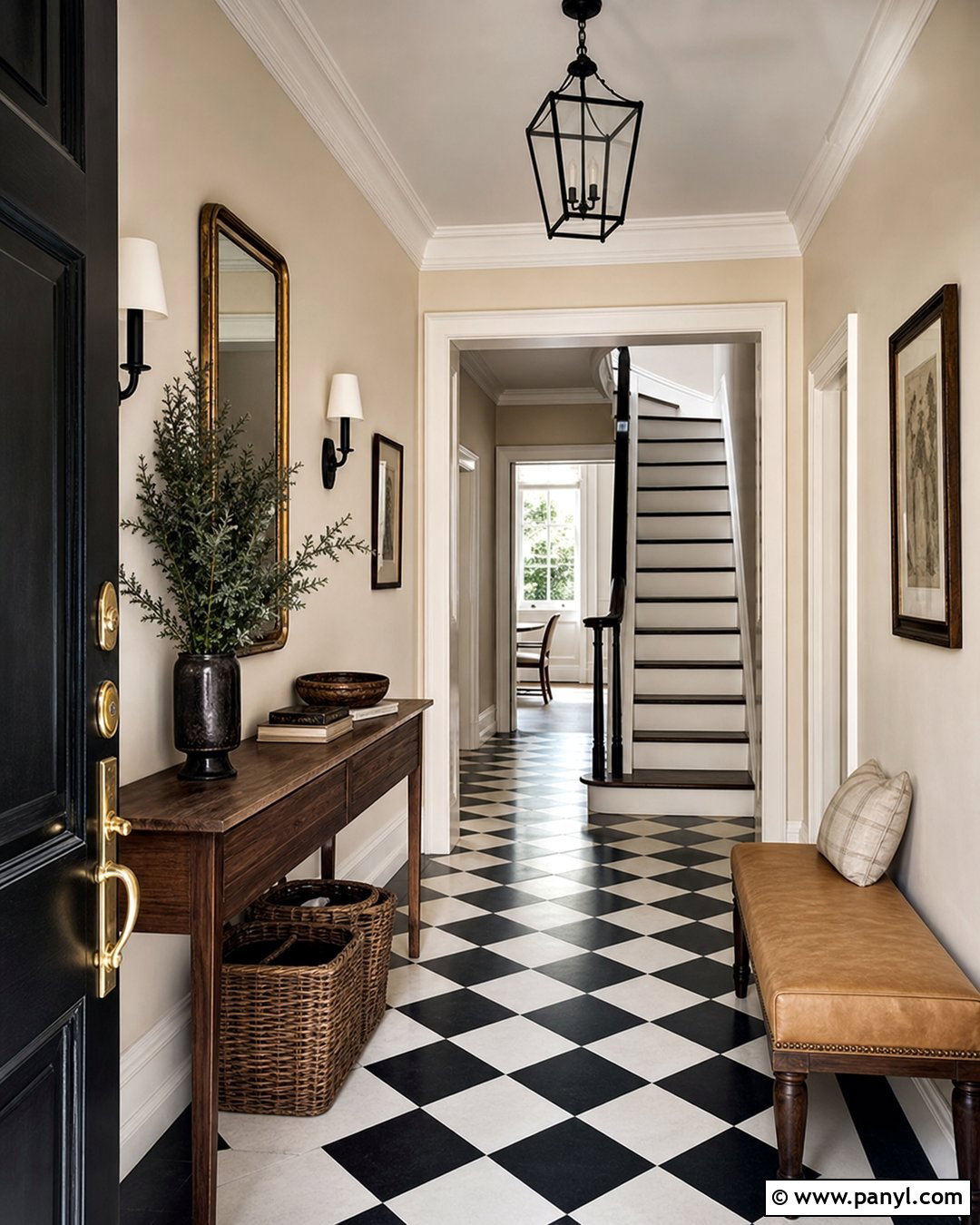Beige Walls With Black And White Checkerboard Floors - 25 Wall Floor Color Combination Ideas