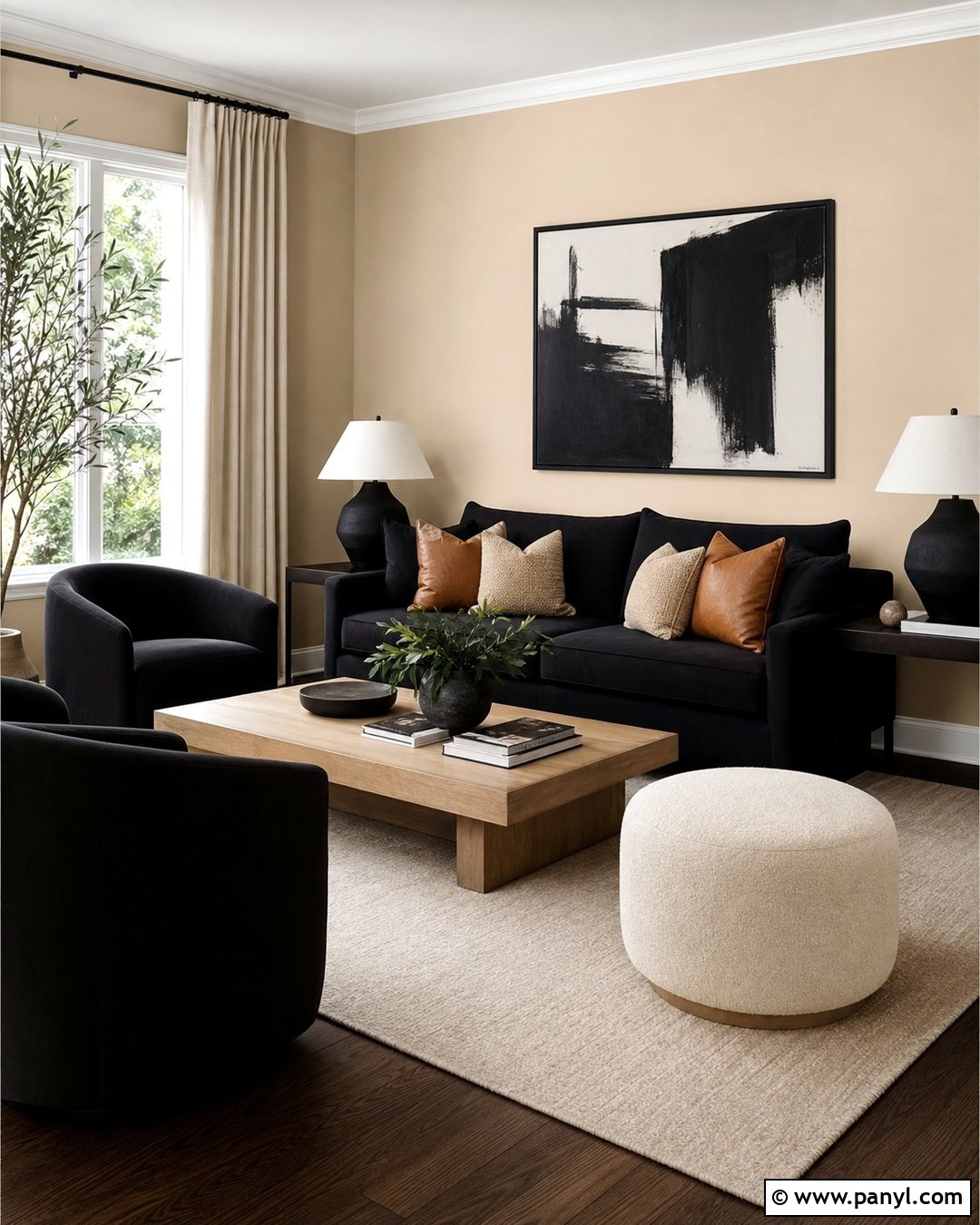 Beige Walls With Black Furniture - 50 beige walls