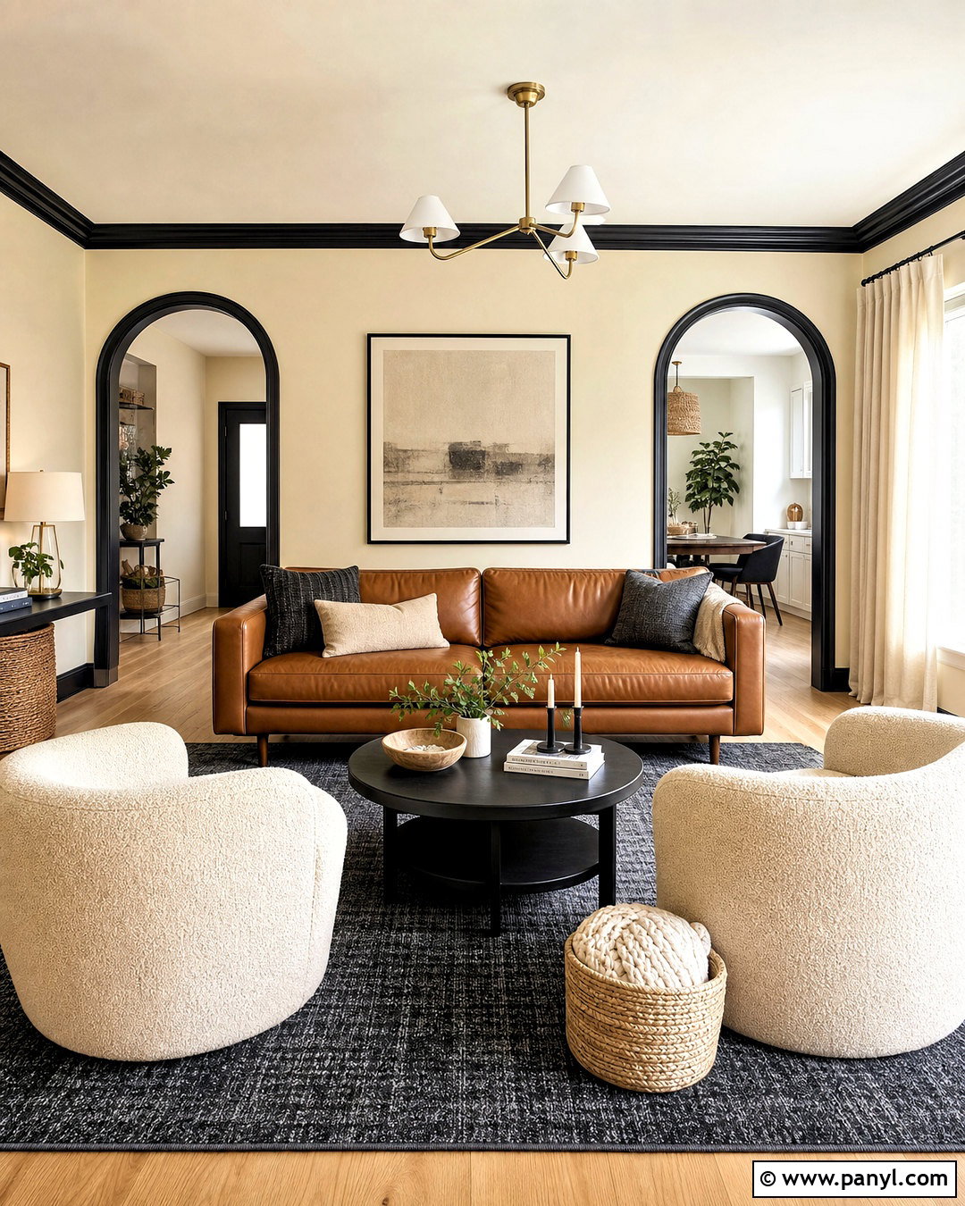 Beige Walls With Black Trim Living Room - 20 black trim interior living rooms