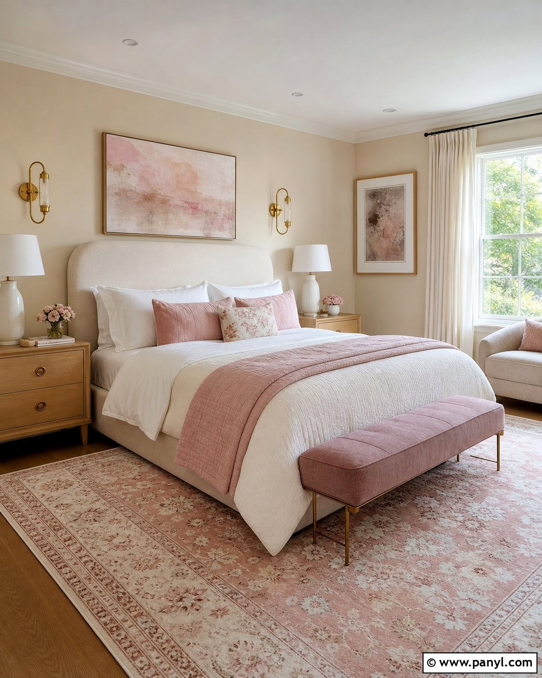 Beige Walls With Blush Pink Decor - 50 beige walls