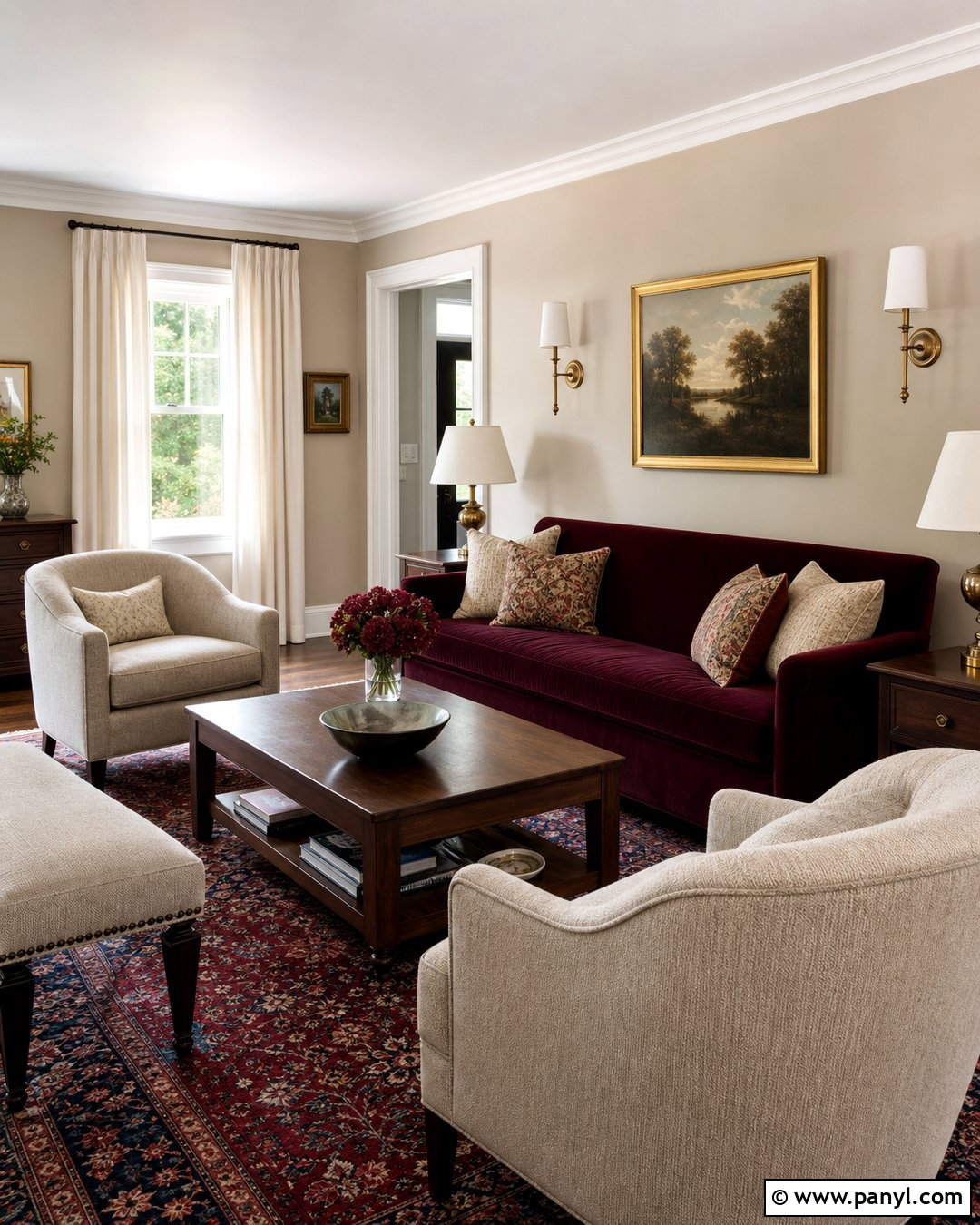 Beige Walls With Burgundy Furniture - 50 beige walls