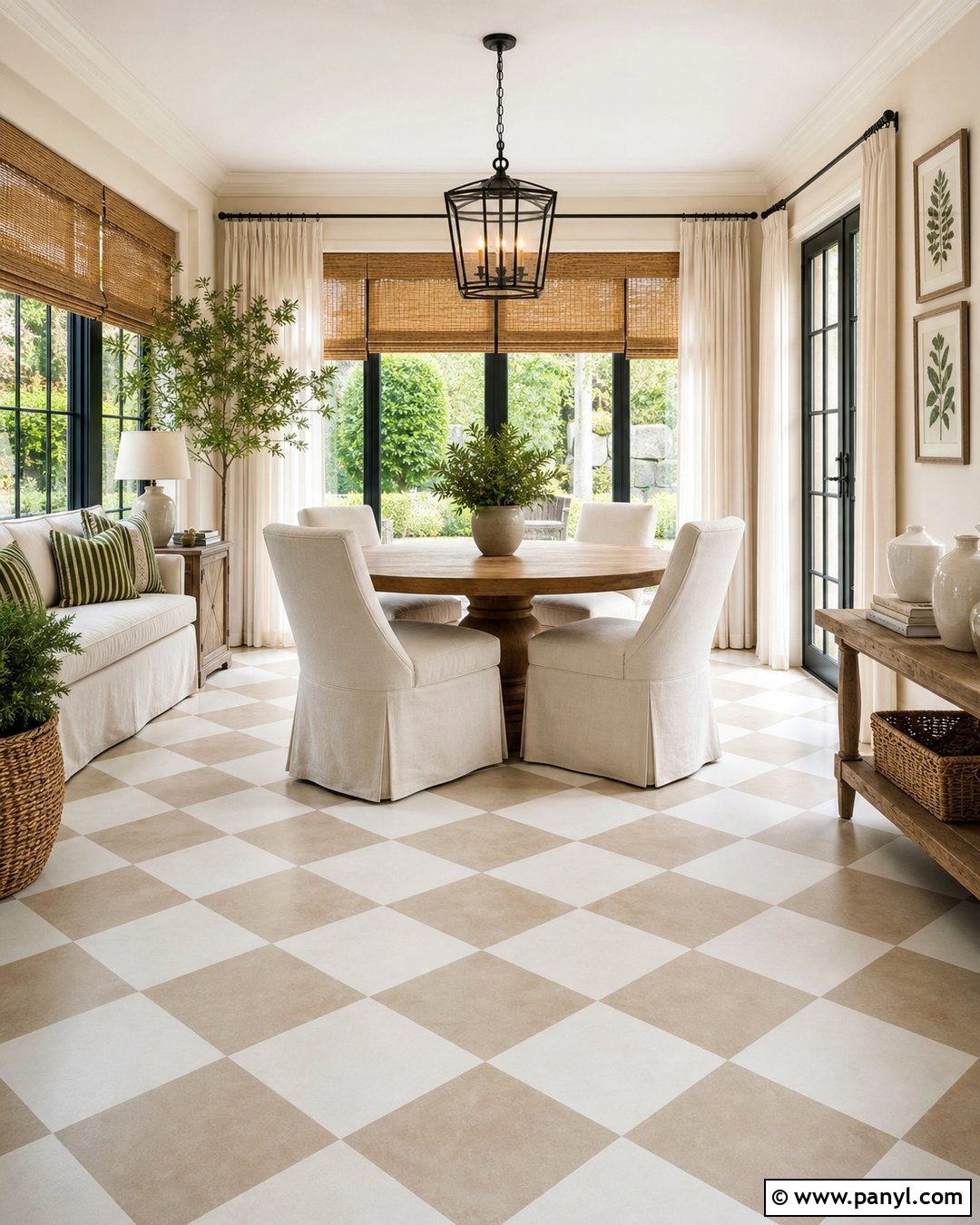 Beige Walls With Checkerboard Floor - 50 beige walls