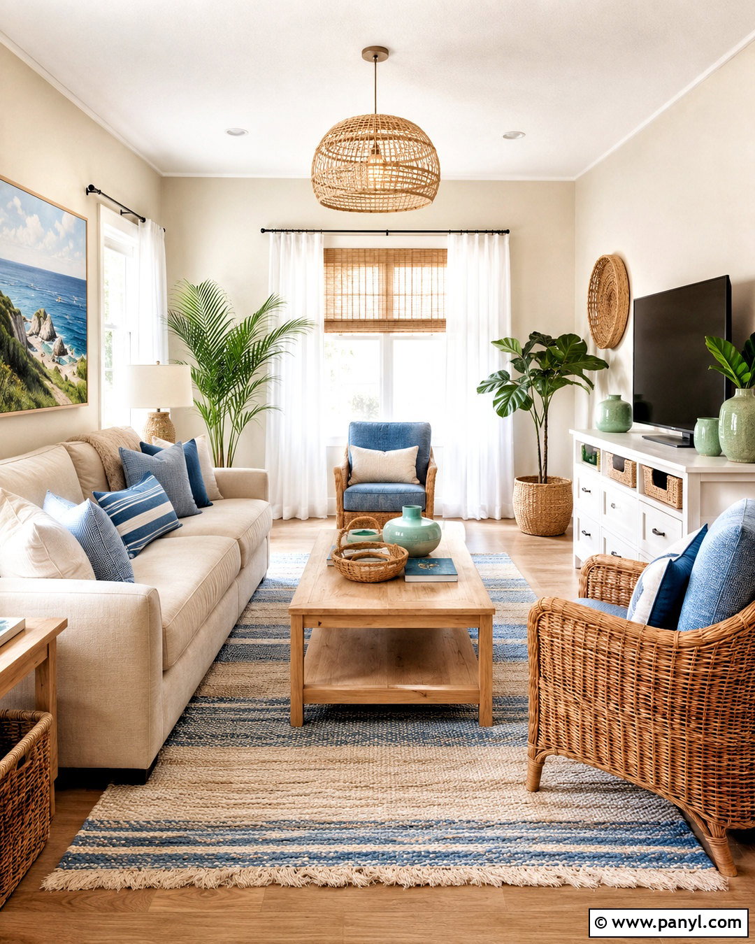 Beige Walls With Coastal Decor - 20 beige walls living room decor ideas