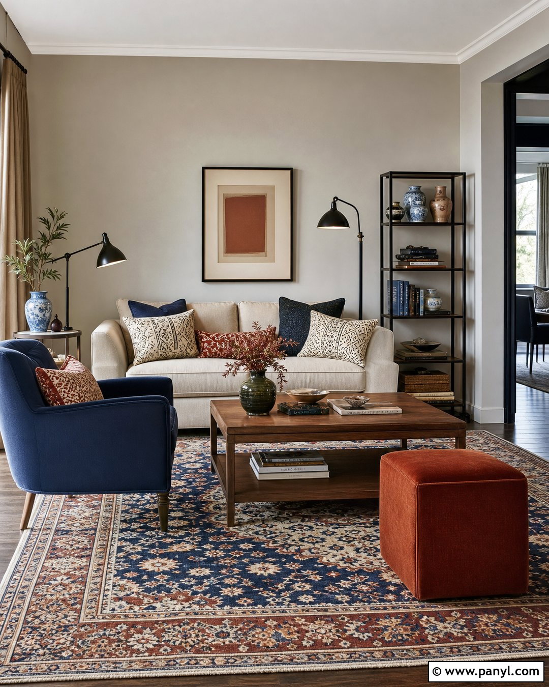Beige Walls With Colorful Rug - 50 beige walls