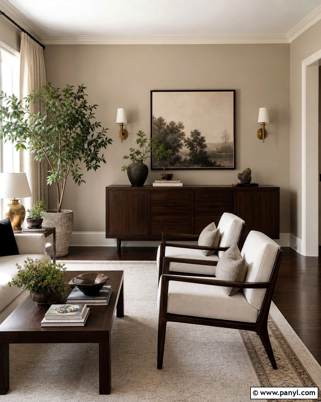 Beige Walls With Dark Walnut Furniture - 35 Beige Wall Colour Ideas