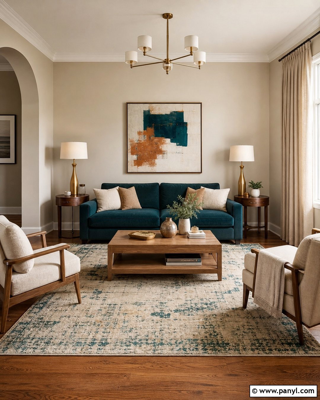 Beige Walls With Deep Teal - 20 Beige Walls Color Scheme Ideas