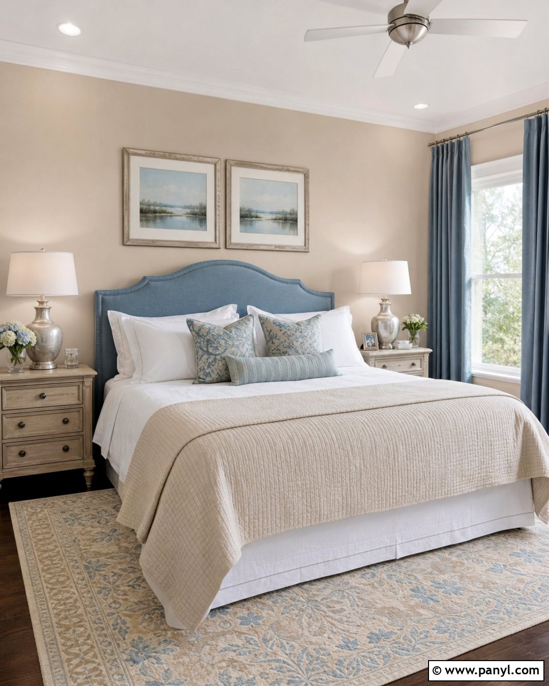 Beige Walls With Dusty Blue - 20 Beige Walls Color Scheme Ideas