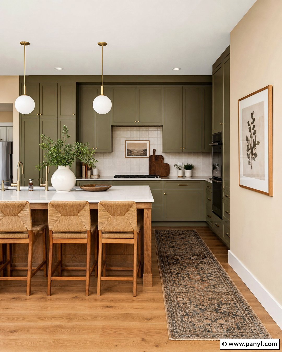 Beige Walls With Green Cabinets - 50 beige wall ideas