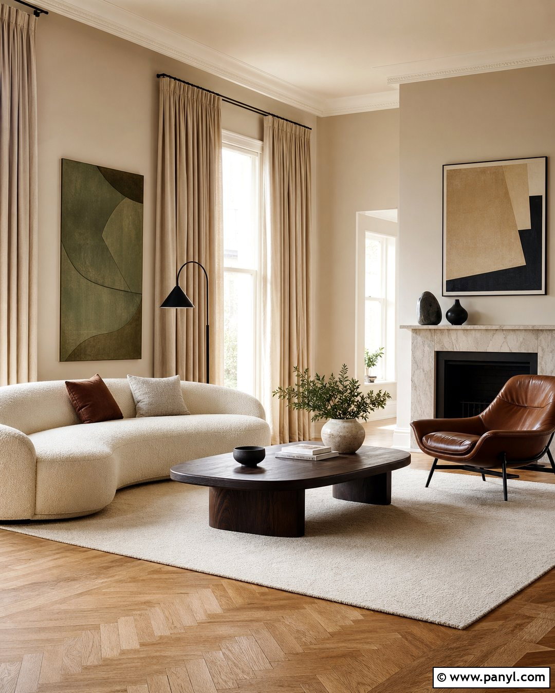 Beige Walls With Herringbone Wood Floor - 50 beige walls