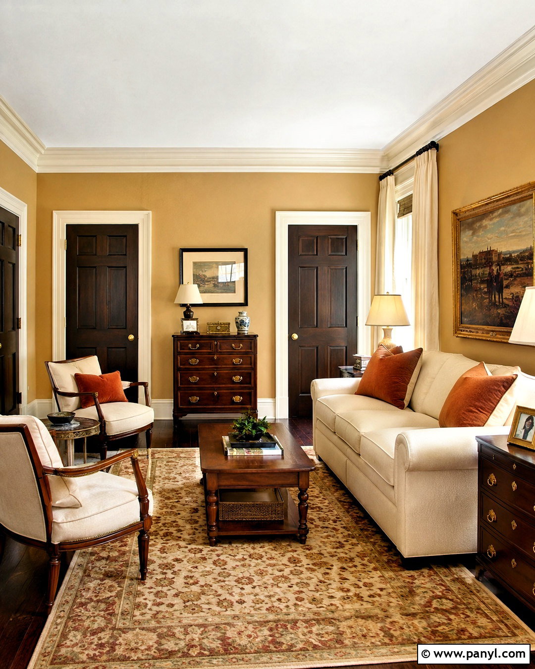 Beige Walls With Ivory Trim And Dark Brown Doors - 20 Wall Trim And Door Colors