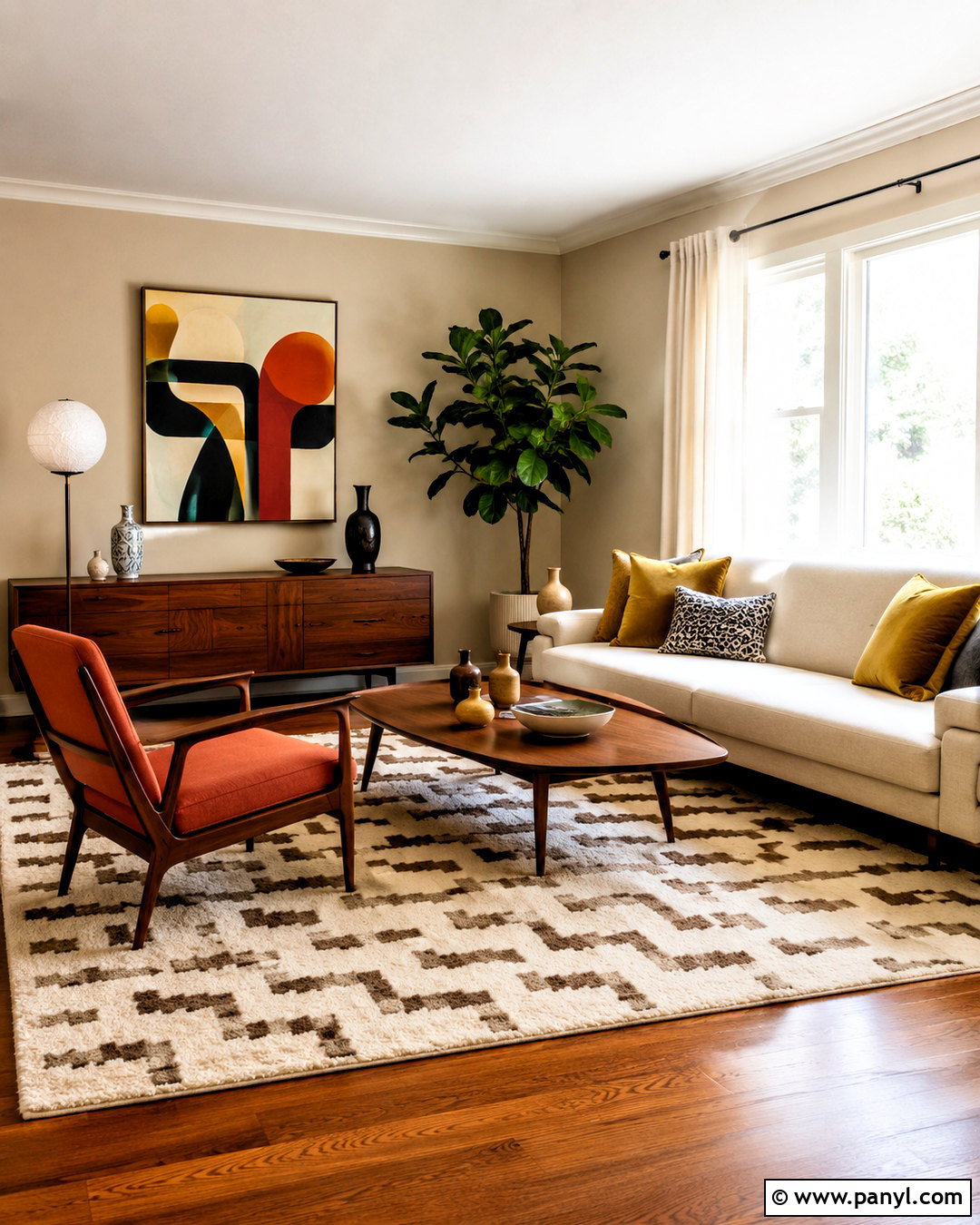 Beige Walls With Midcentury Furniture - 20 beige walls living room decor ideas