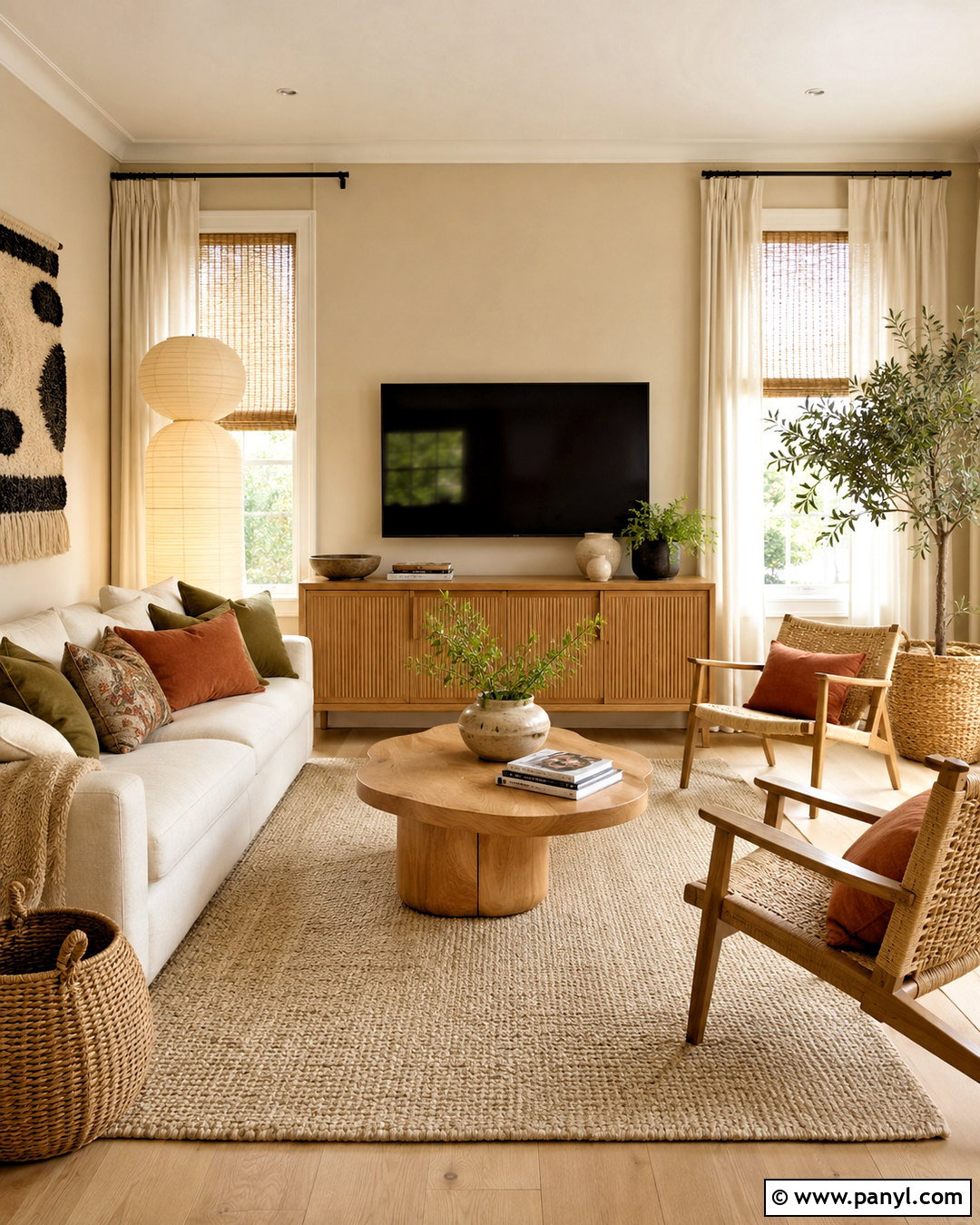 Beige Walls With Natural Wood Furniture - 20 beige walls living room decor ideas