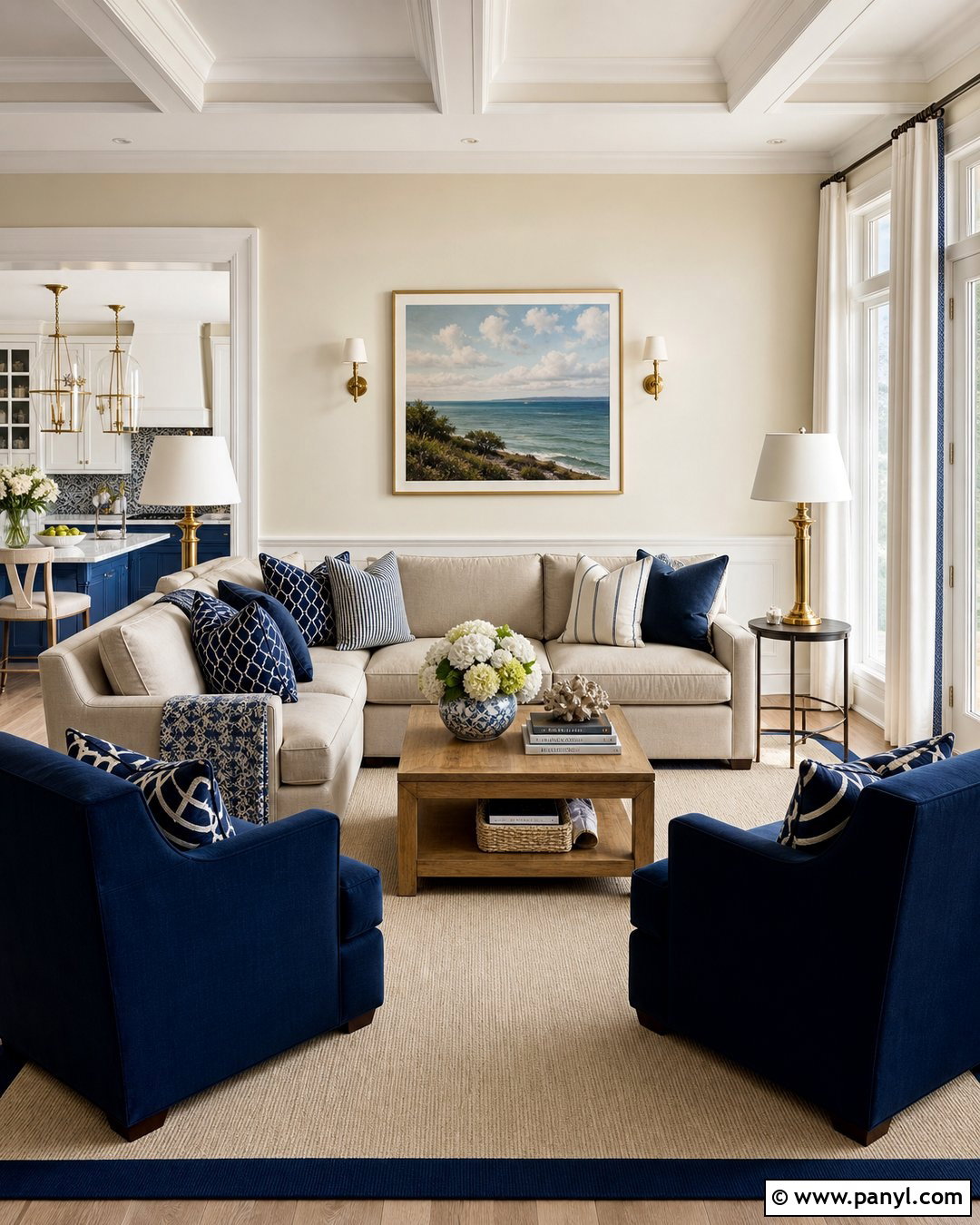 Beige Walls With Navy Blue Accents - 50 beige walls