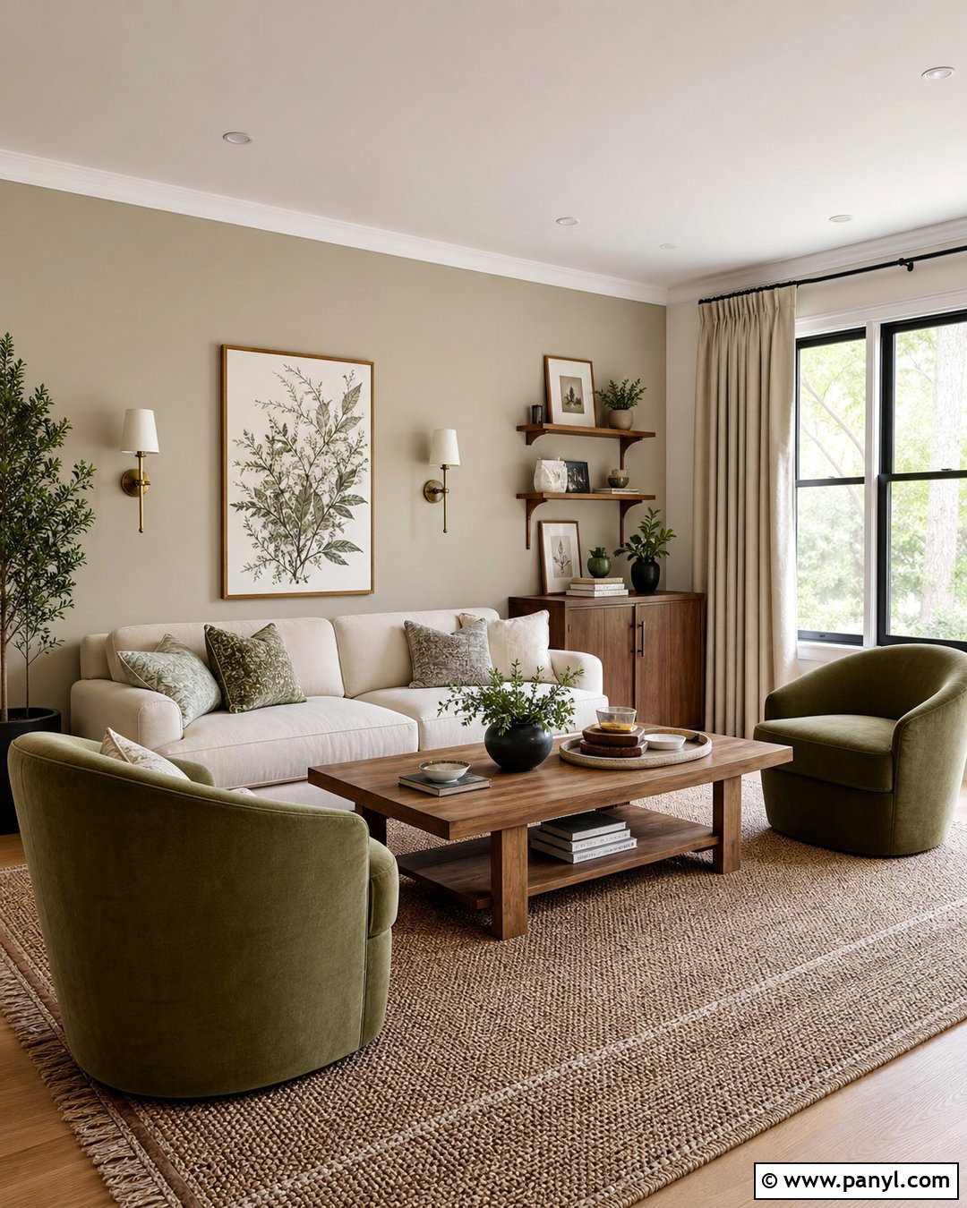 Beige Walls With Olive Green Accents - 50 beige walls