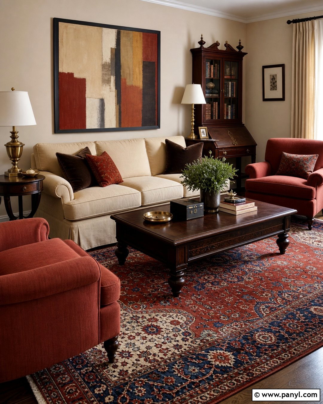 Beige Walls With Red Accents - 50 beige walls