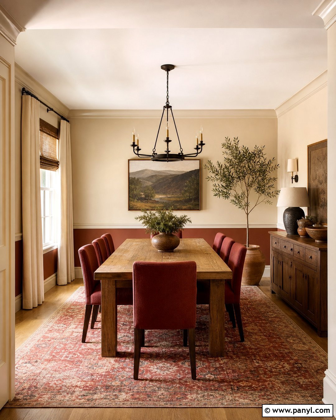 Beige Walls With Red And Natural Wood - 25 Beige Wall Color Palette Ideas