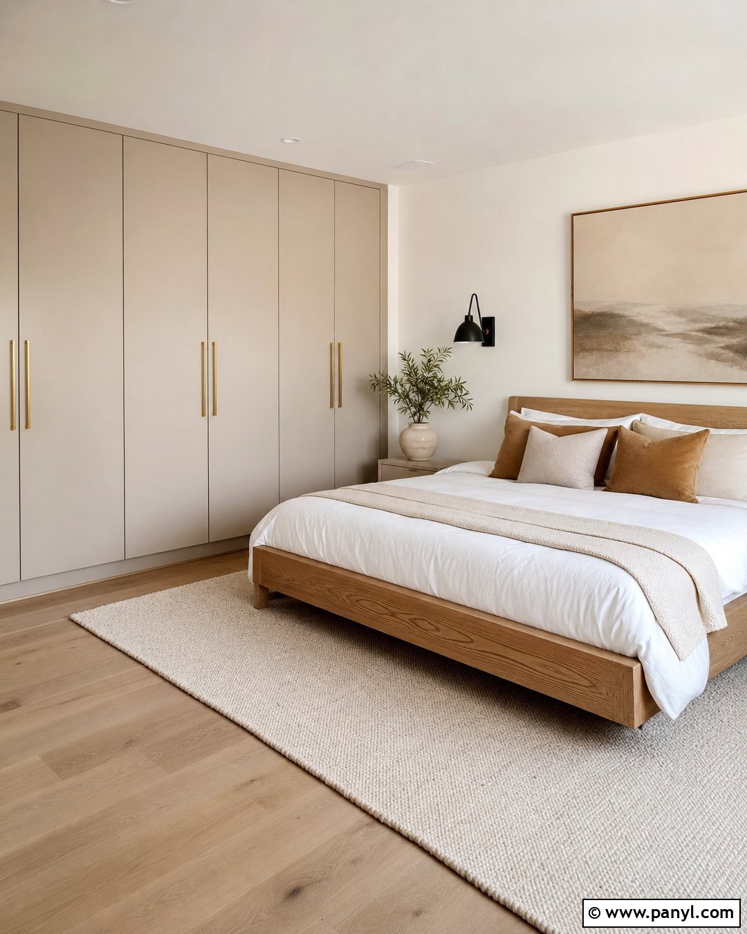 Beige Wardrobe With White Walls - 25 Wardrobe And Wall Color Combination Ideas