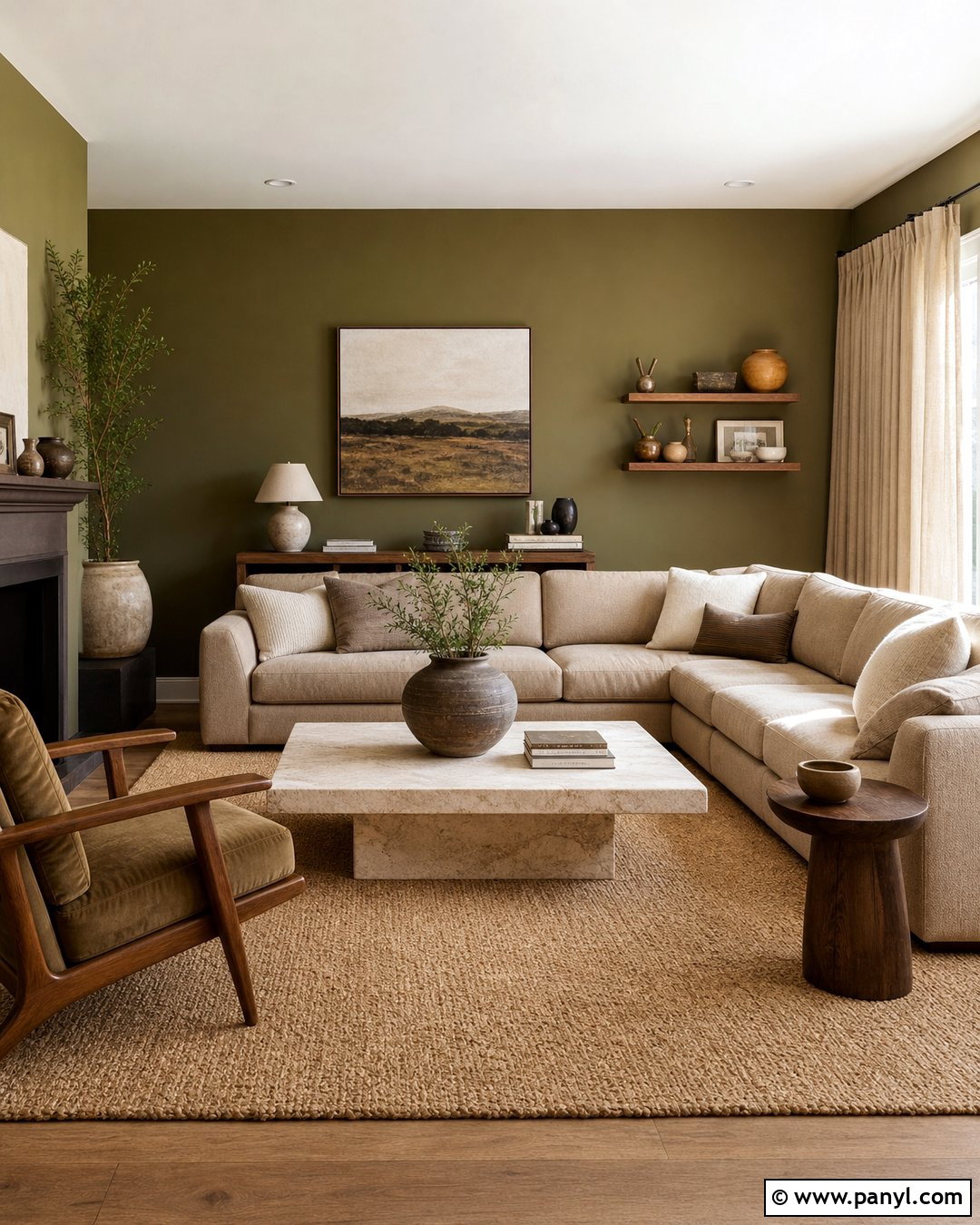 Beige With Olive Green Walls - 20 Colors That Go With Olive Green Walls