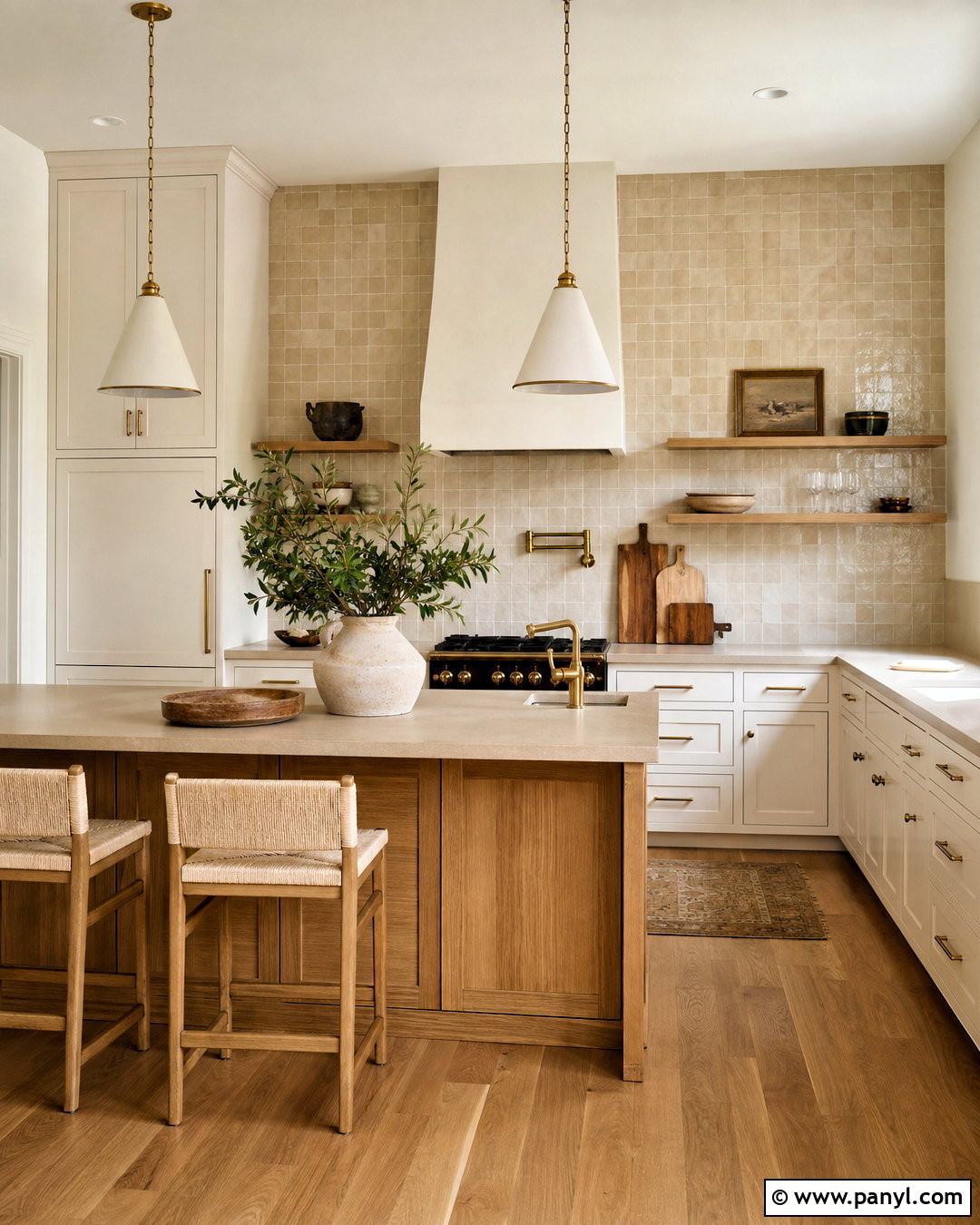 Beige Zellige Kitchen - 20 earthy kitchen ideas