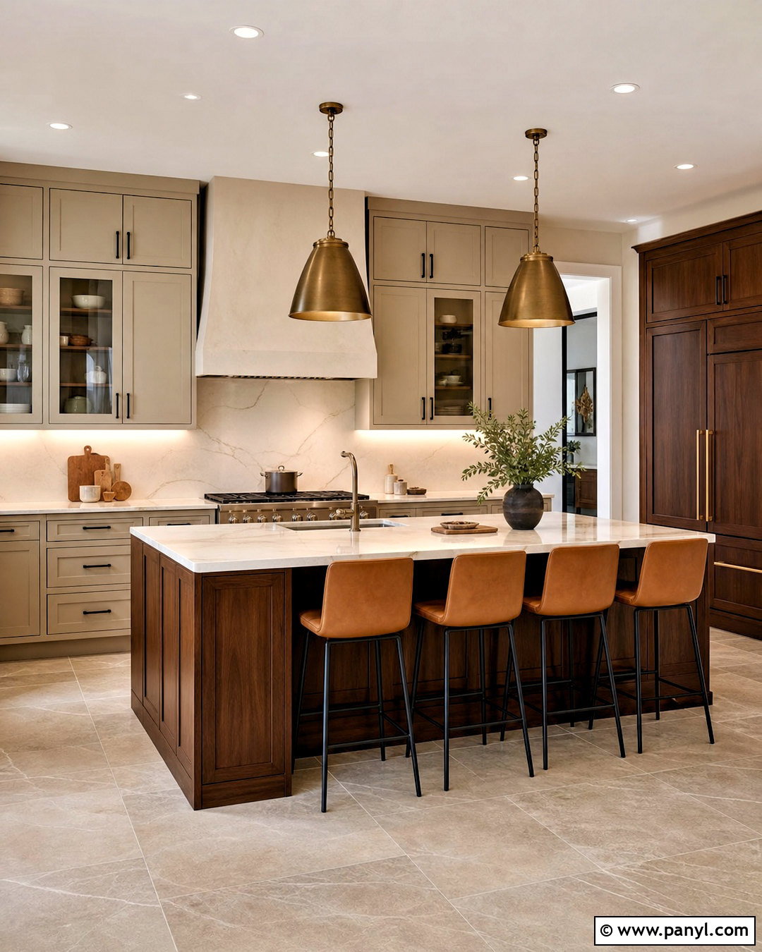 Beige and Walnut Kitchen - 20 beige and wood kitchen ideas