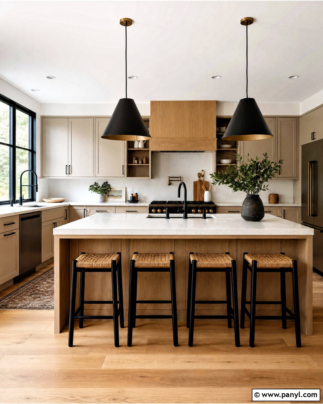 Beige and Wood Kitchen With Black Accents - 20 beige and wood kitchen ideas