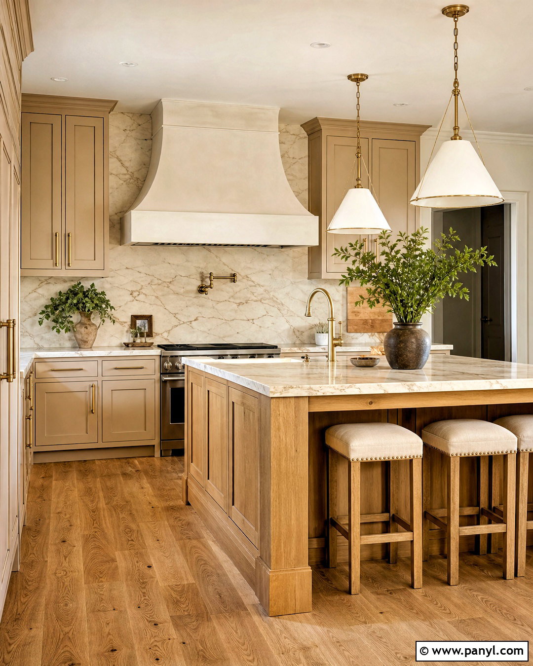 Beige and Wood Kitchen With Marble - 20 beige and wood kitchen ideas