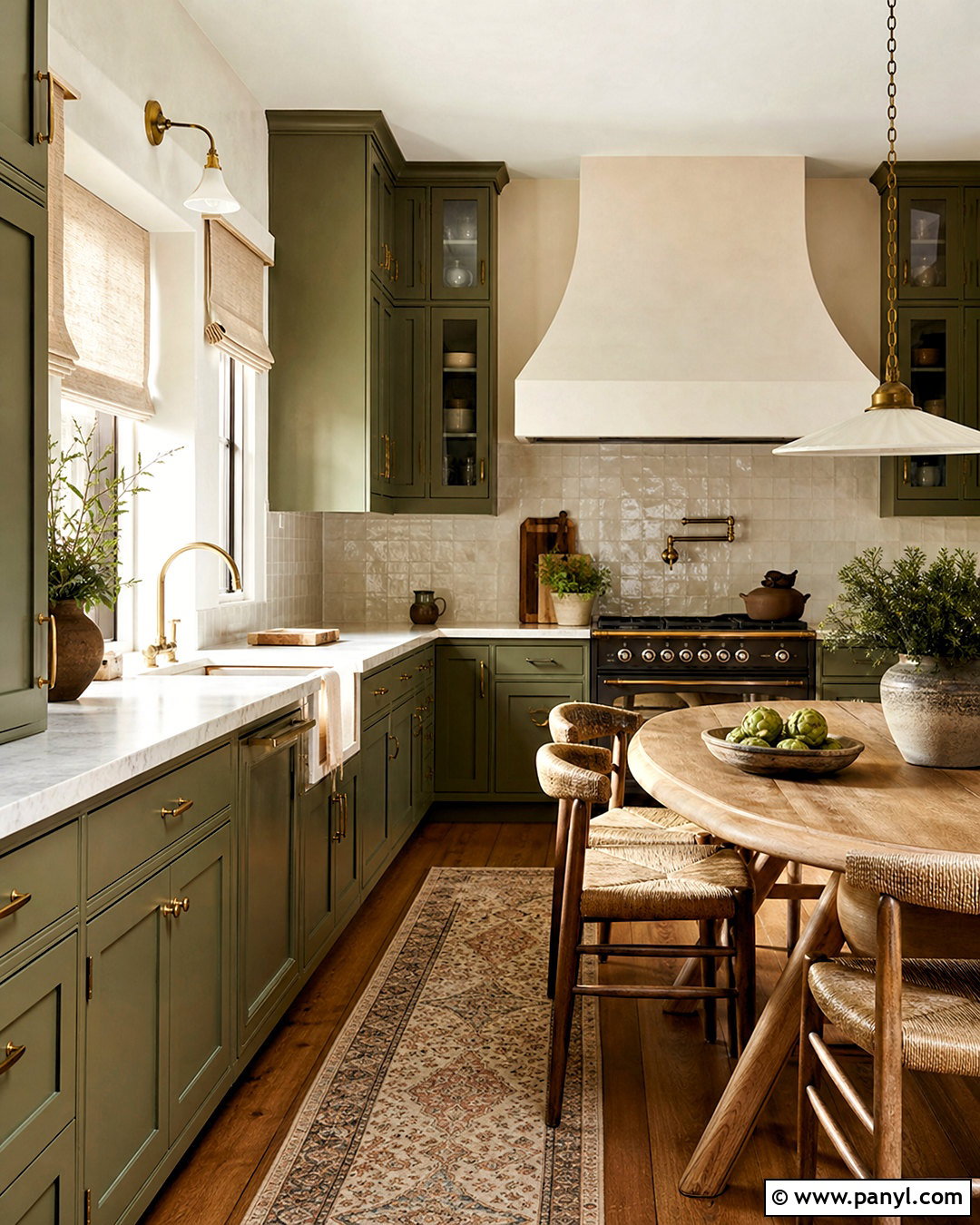Benjamin Moore Aegean Olive Green Kitchen - 20 green paint colors
