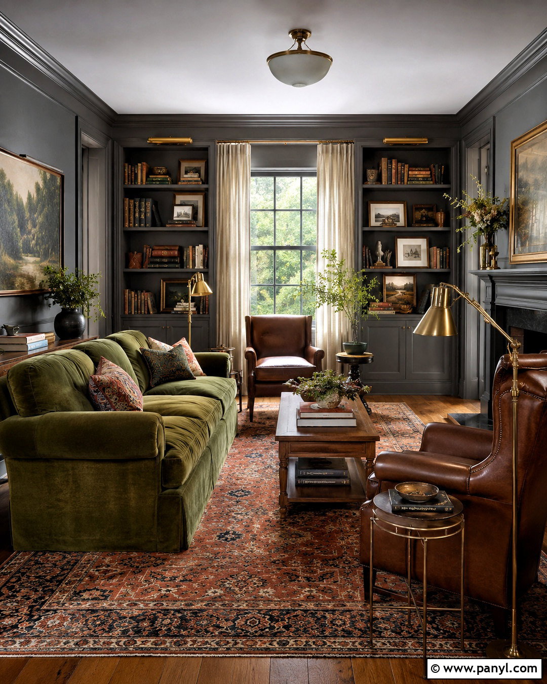 Benjamin Moore Amherst Gray Dark Gray Library - 20 dark gray paint colors
