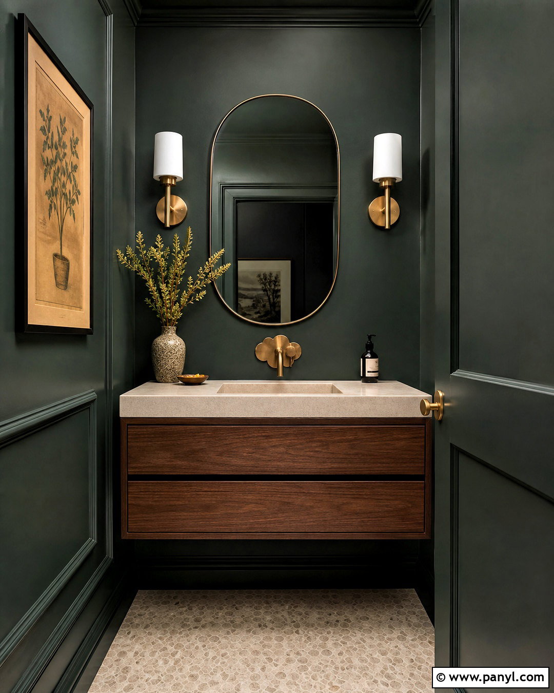 Benjamin Moore Black Forest Green Powder Room - 20 moody green paint colors