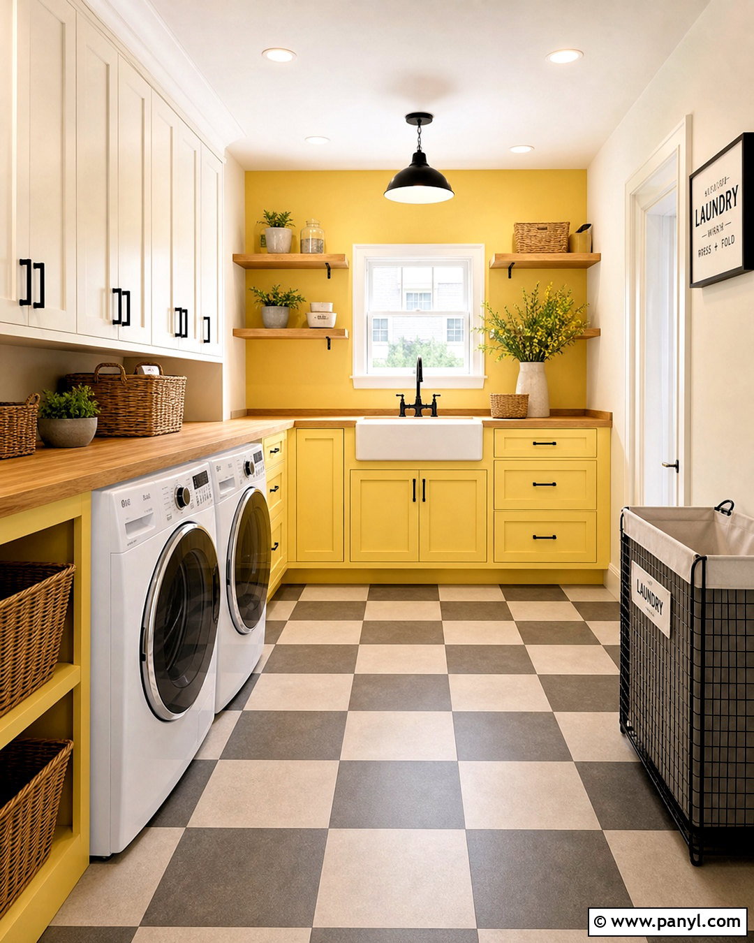 Benjamin Moore Buttercup Laundry Room - 20 warm yellow paint colors