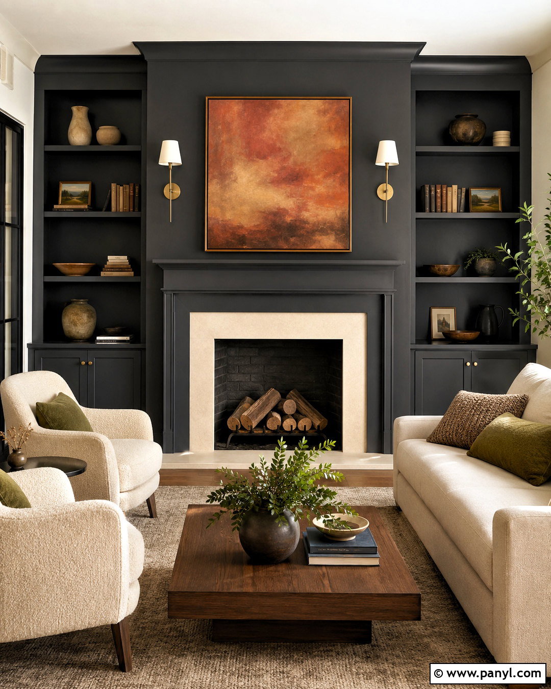 Benjamin Moore Graphite Dark Gray Fireplace Room - 20 dark gray paint colors