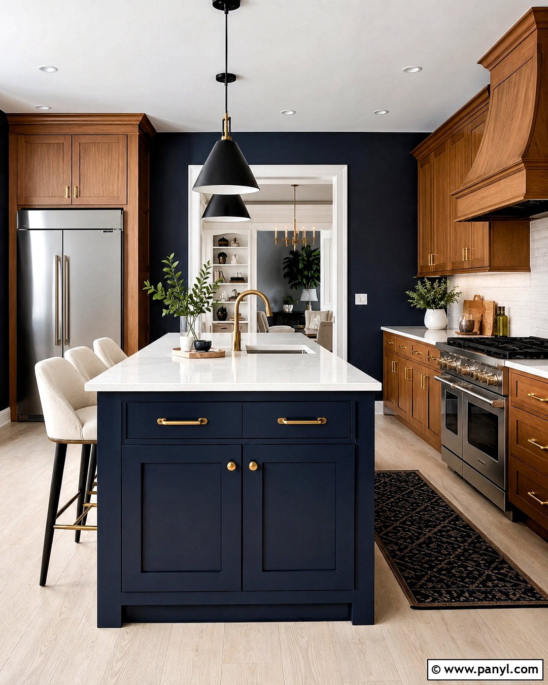 Benjamin Moore Hale Navy With Honey Oak - 20 paint colors that go with honey oak ideas