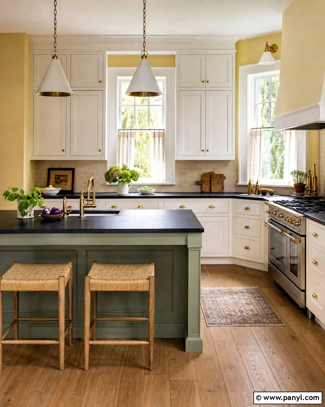 Benjamin Moore Hawthorne Yellow Kitchen - 20 warm yellow paint colors
