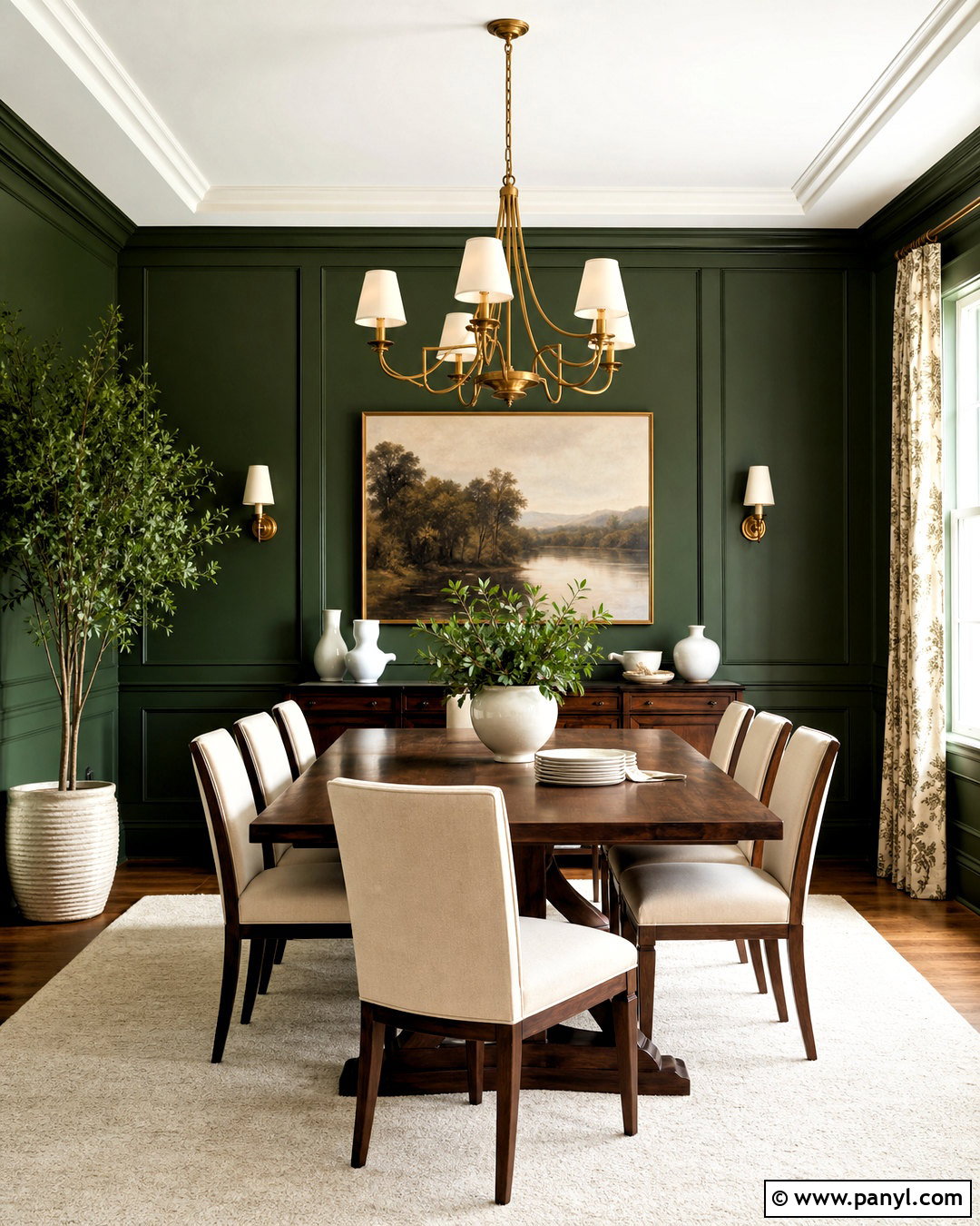Benjamin Moore Hunter Green Dining Room - 20 moody green paint colors