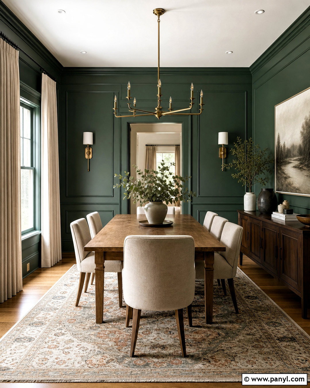 Benjamin Moore Hunter Green Dining Room - 20 green paint colors