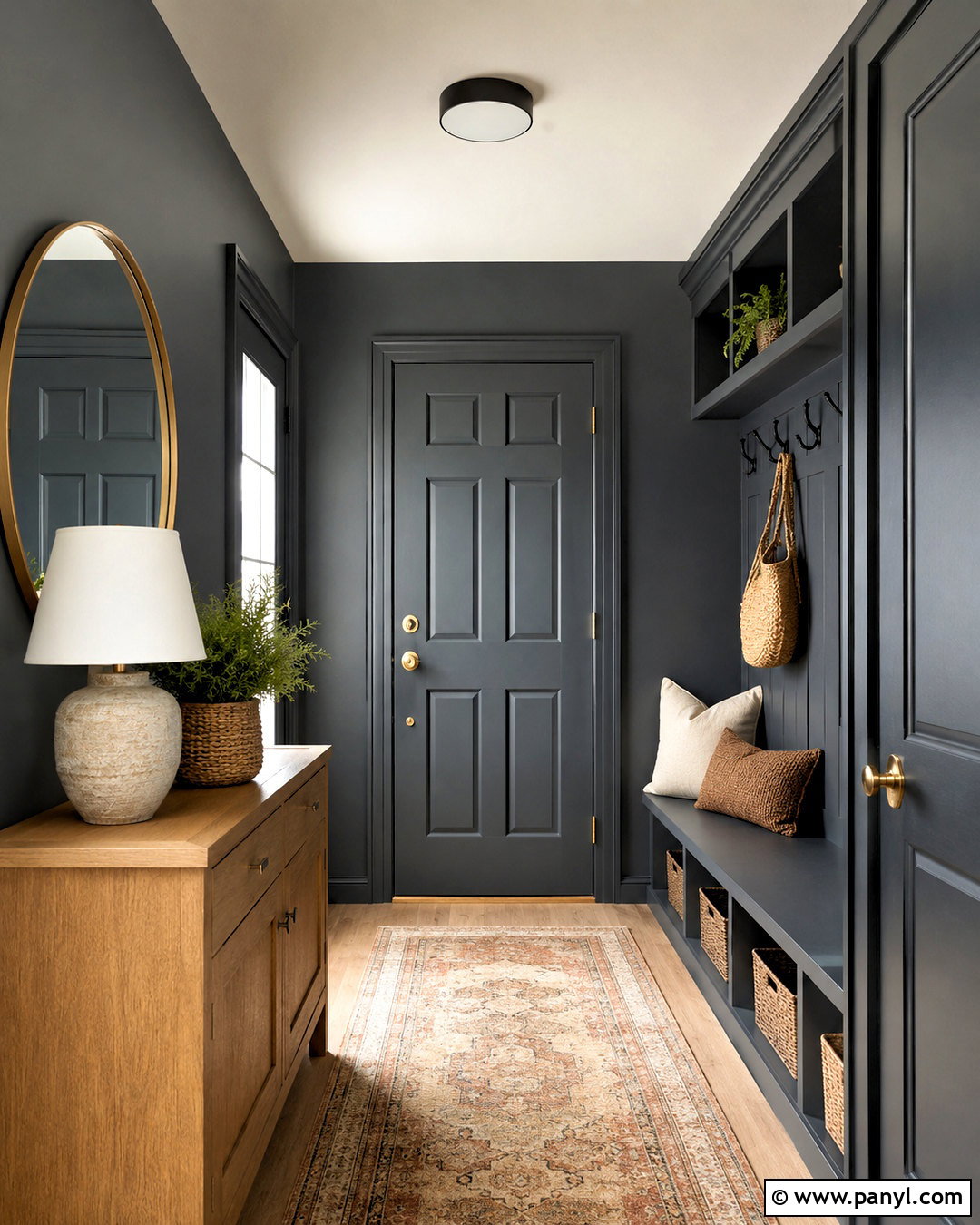 Benjamin Moore Iron Mountain Dark Gray Entryway - 20 dark gray paint colors